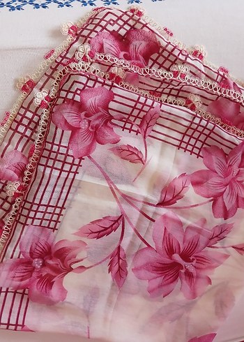 Pembe Vintage Kadın Fuları/eşarp - Görsel 3