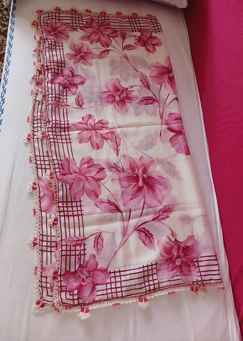 Pembe Vintage Kadın Fuları/eşarp - Görsel 8