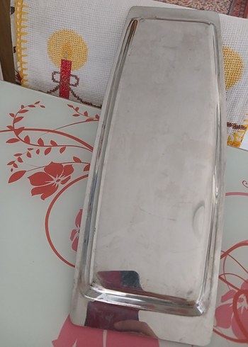 Beden Renk Parlak Dikdörtgen Tepsi+ el emeği örtü