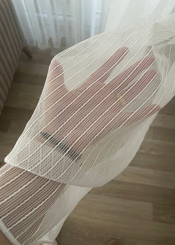 Bej Gri Çizgili Modern Perde - Görsel 4