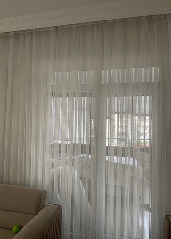 Bej Gri Çizgili Modern Perde - Görsel 3