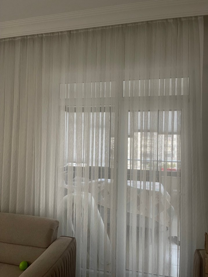 Bej Gri Çizgili Modern Perde - Görsel 3