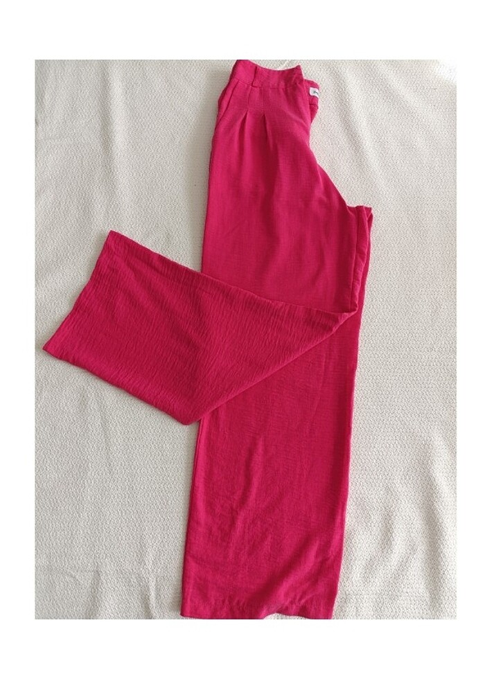 Pembe salaş pantolon yazlık  - Görsel 2