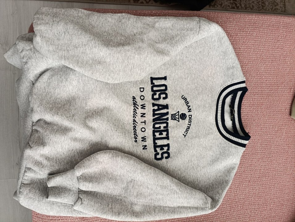 Gri Baskılı Kadın Sweatshirt - Görsel 2