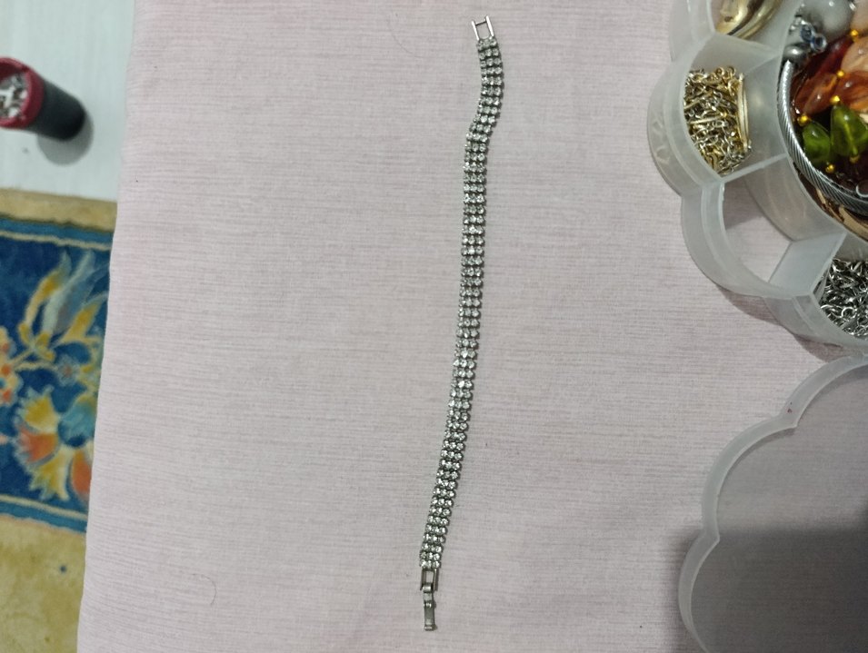 Gri Payetli Vintage Bileklik - Görsel 5