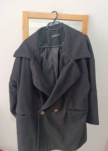 Siyah Çift Düğmeli Kaban - Görsel 3