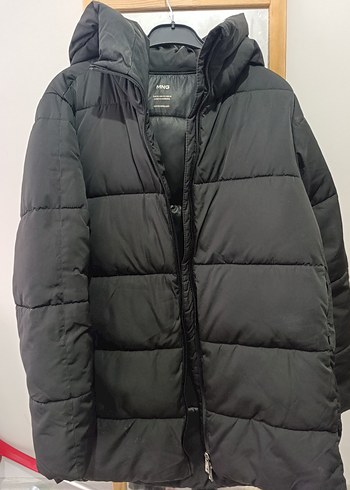 Siyah Kadın Midi Kışlık Fermuarlı Mont - Görsel 4