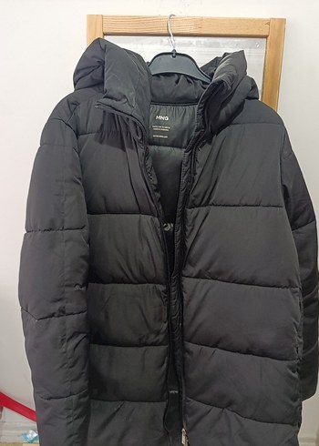 Siyah Kadın Midi Kışlık Fermuarlı Mont - Görsel 6