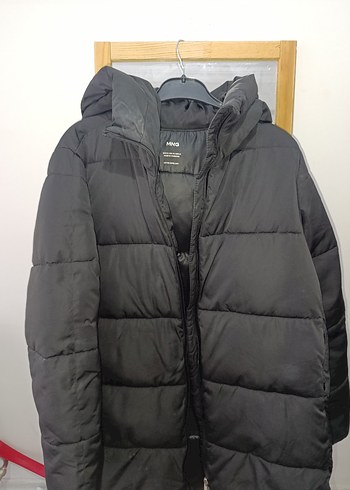 Siyah Kadın Midi Kışlık Fermuarlı Mont - Görsel 2