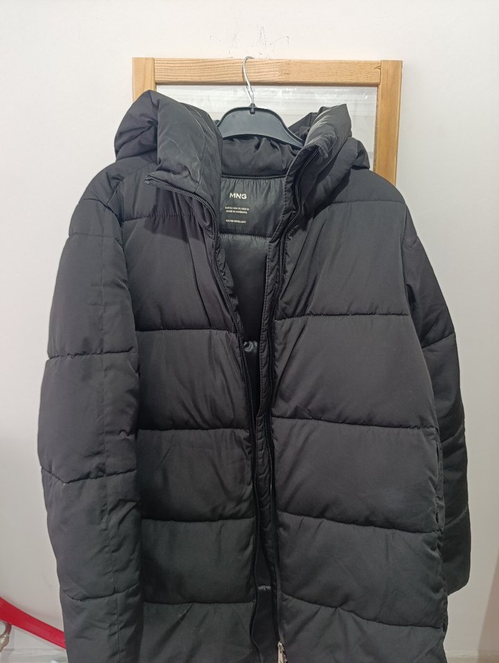 Siyah Kadın Midi Kışlık Fermuarlı Mont - Görsel 3