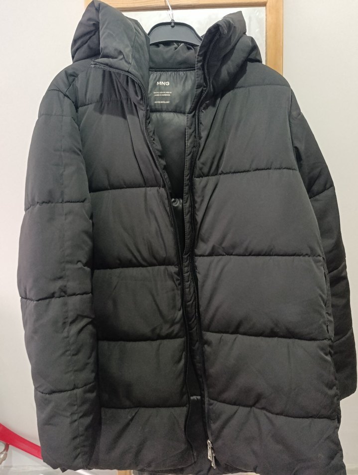 Siyah Kadın Midi Kışlık Fermuarlı Mont - Görsel 5