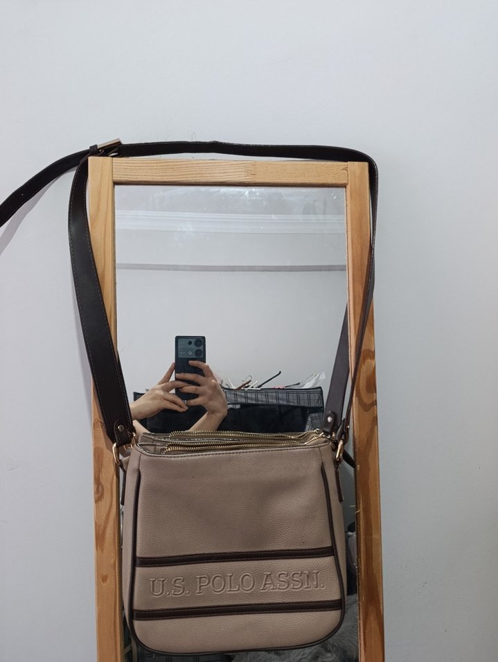 Bej Deri Kadın Omuz Çantası U.S. Polo Assn. - Görsel 3
