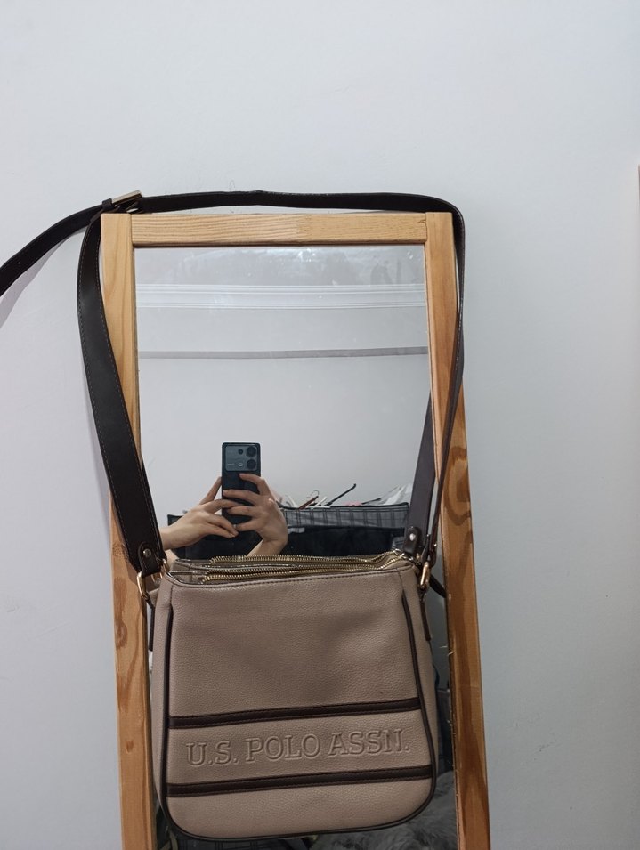 Bej Deri Kadın Omuz Çantası U.S. Polo Assn. - Görsel 2