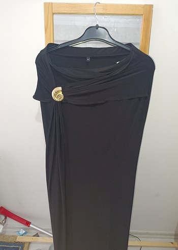 Siyah Drapeli Uzun Kollarsız Etek - Görsel 2