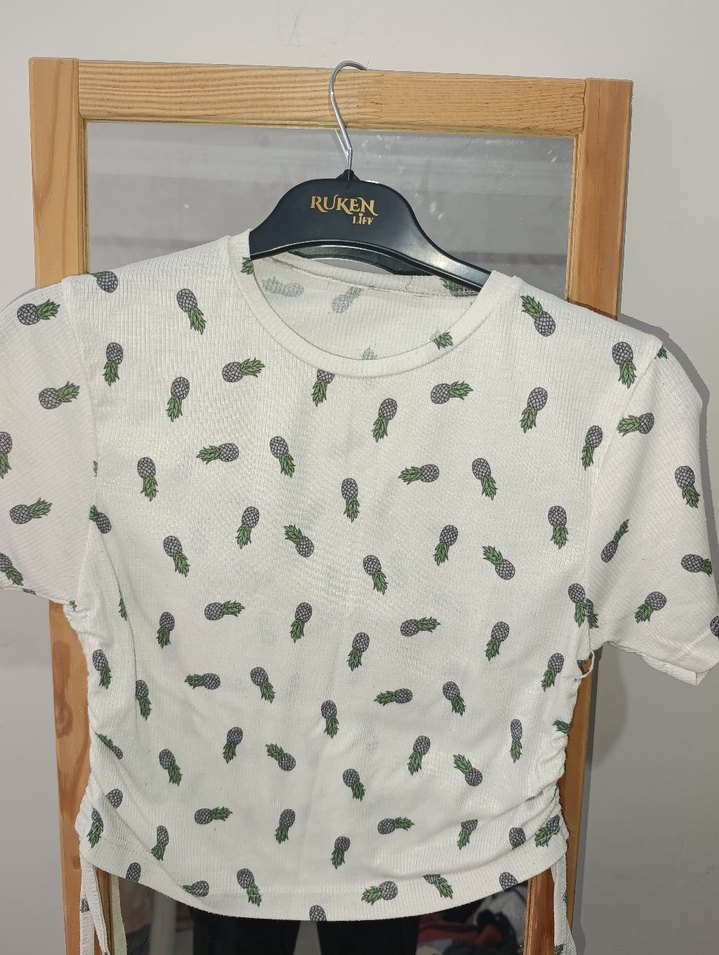 Ananas Desenli Kısa Kollu  Tişört - Görsel 3