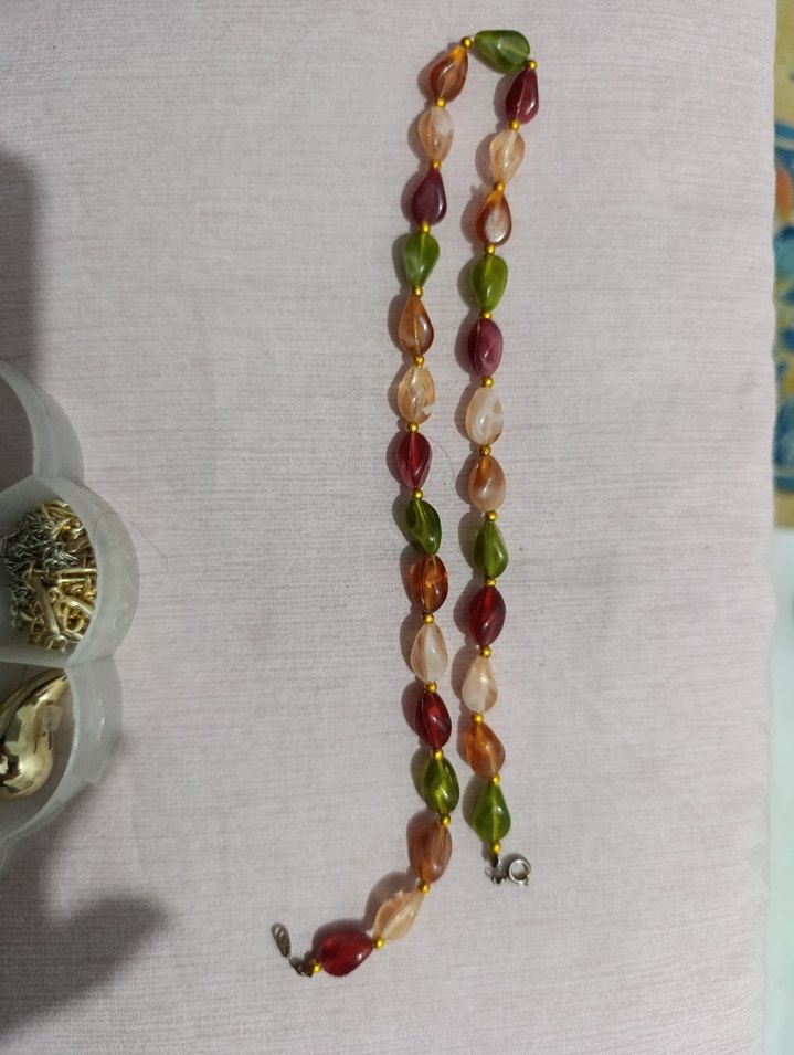Uzun Renkli Boncuklu Bohem Kadın Kolye - Görsel 3