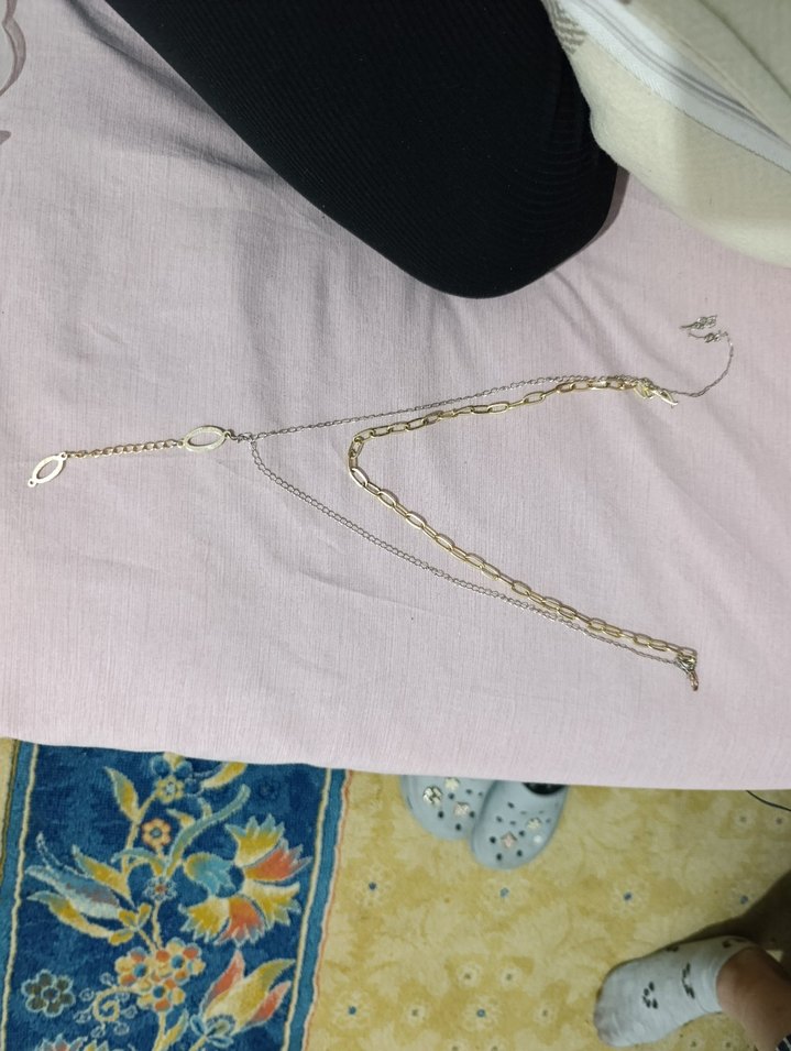 Zincir Detaylı Altın Renk Kadın Vücut Zinciri - Görsel 5