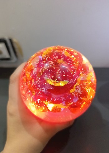 Pembe Gül Figürlü Kar Küresi - Görsel 3