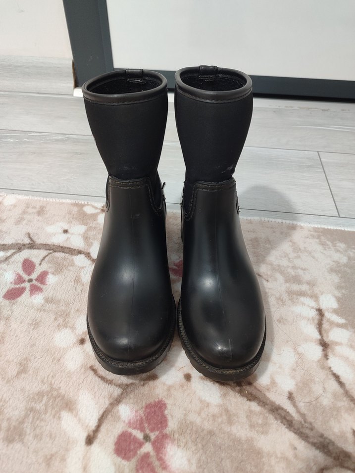 Kedili Siyah Blok Topuklu Kadın Bot - Görsel 2