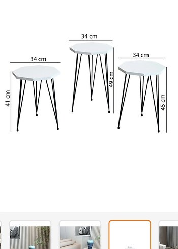 üçlü zigon sehpa ve orta sehpa - Görsel 4
