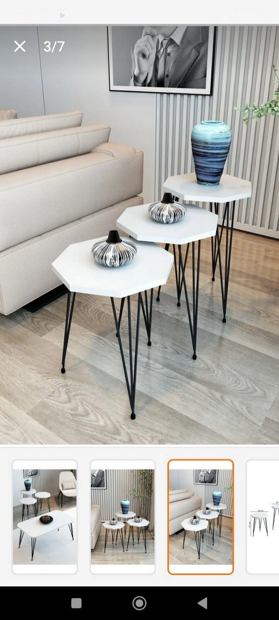 üçlü zigon sehpa ve orta sehpa - Görsel 3