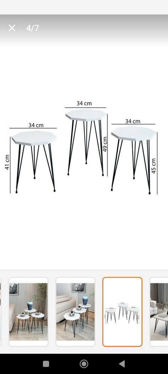 üçlü zigon sehpa ve orta sehpa - Görsel 4