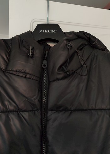 Siyah Deri Kapitone Kolsuz Midi Yelek - Görsel 2