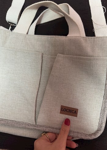 Beyaz Gri Bohem Kadın Çanta Velcro Kapamalı