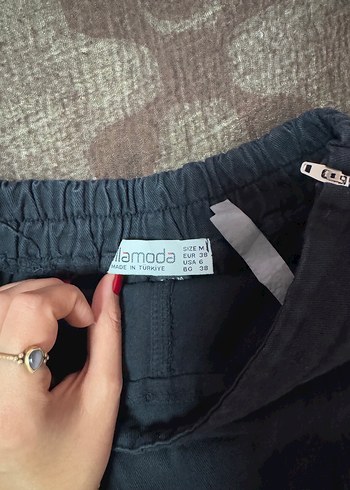 m Beden siyah Renk Siyah Kadın Mini Denim Şort