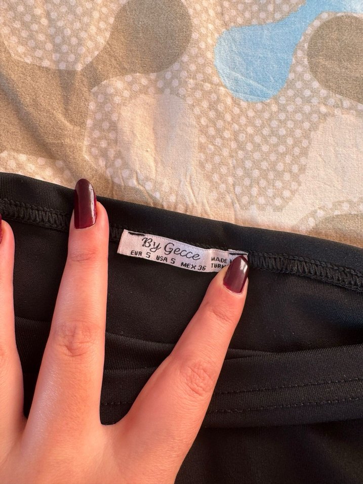 Siyah Straplez Uzun Kollu Kadın Elbise - Görsel 3