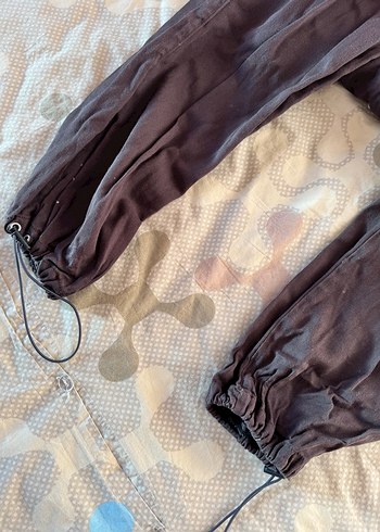 Kahverengi Askılı Midi Kot Tulum - Görsel 3