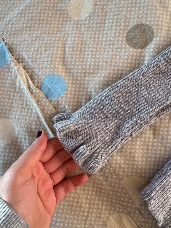 Gri Kadın Boğazlı Triko Kazak - Görsel 2