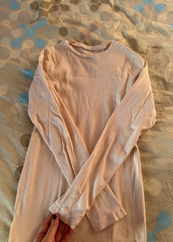 Bej Uzun Kollu Keten Elbise - Görsel 2