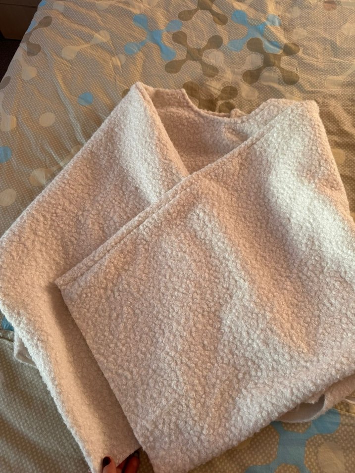 Beyaz Rahat Kesim Kadın Triko Kazak - Görsel 5