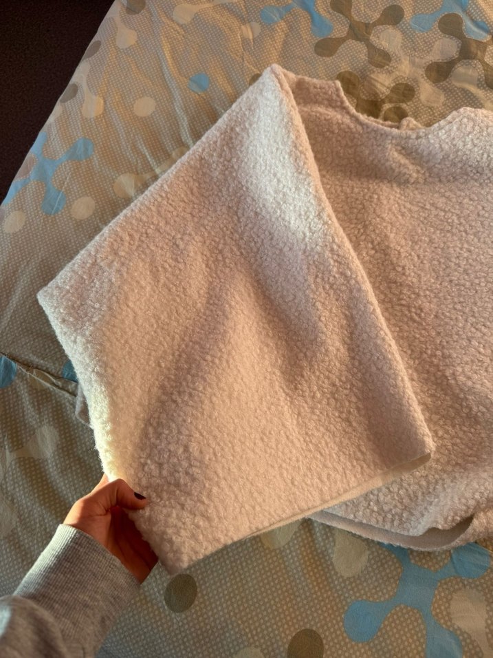 Beyaz Rahat Kesim Kadın Triko Kazak - Görsel 4