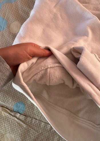 Kadın beyaz Kapüşonlu Sweatshirt - Görsel 4