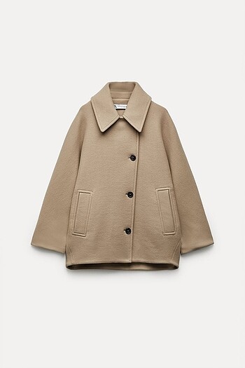 xs Beden camel Renk Zara yünlü kaban