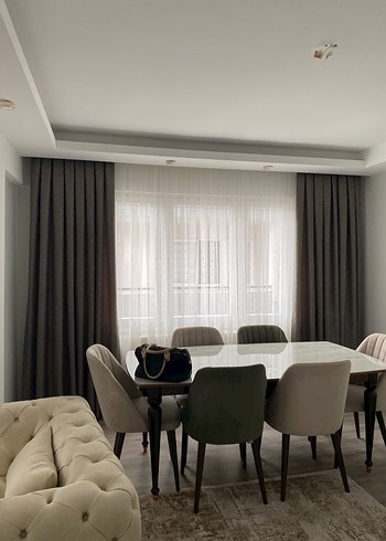 Modern Klasik Gri Düz Perde - Görsel 7