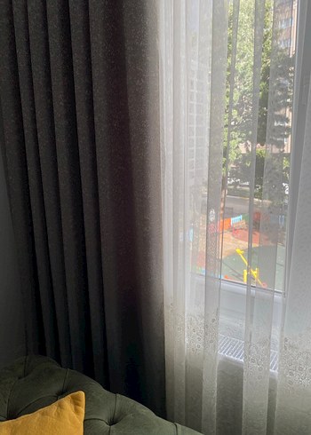 İşlemeli Beyaz Bohem Tül Perde - Görsel 7