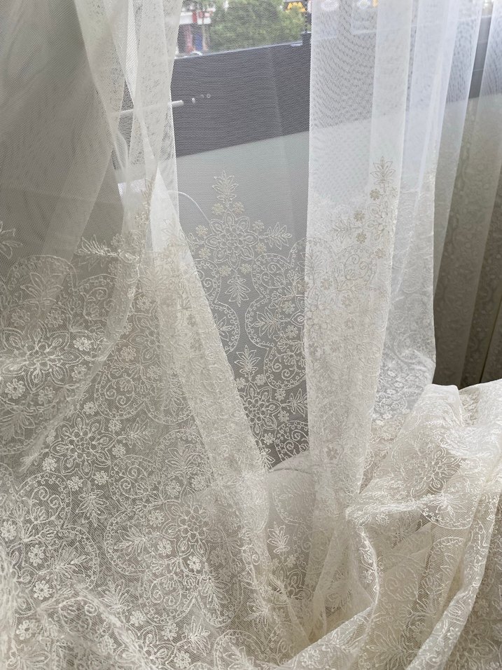 İşlemeli Beyaz Bohem Tül Perde - Görsel 2