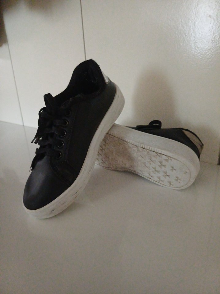 Siyah Minimalist çocuk Spor Ayakkabı - Görsel 3