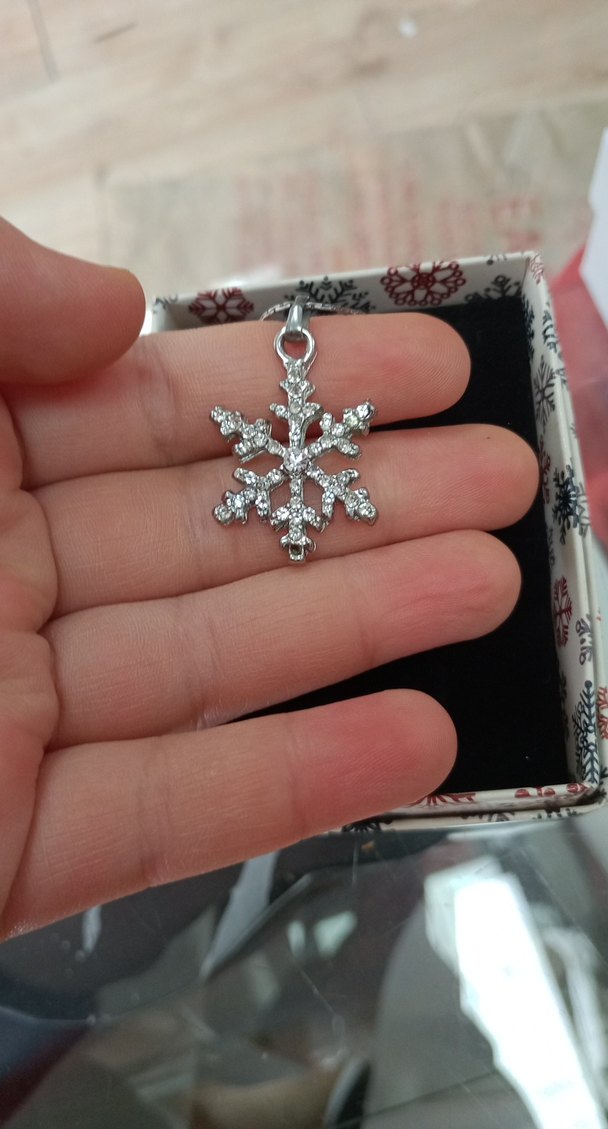 Beyaz Kar Tanesi Kolye ve küpe - Görsel 2
