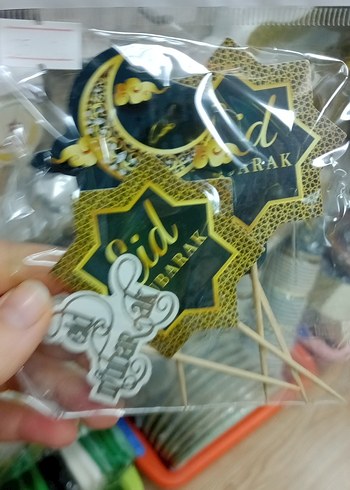 Altın Renkli Eid Mubarak Parti Süsleri - Görsel 2