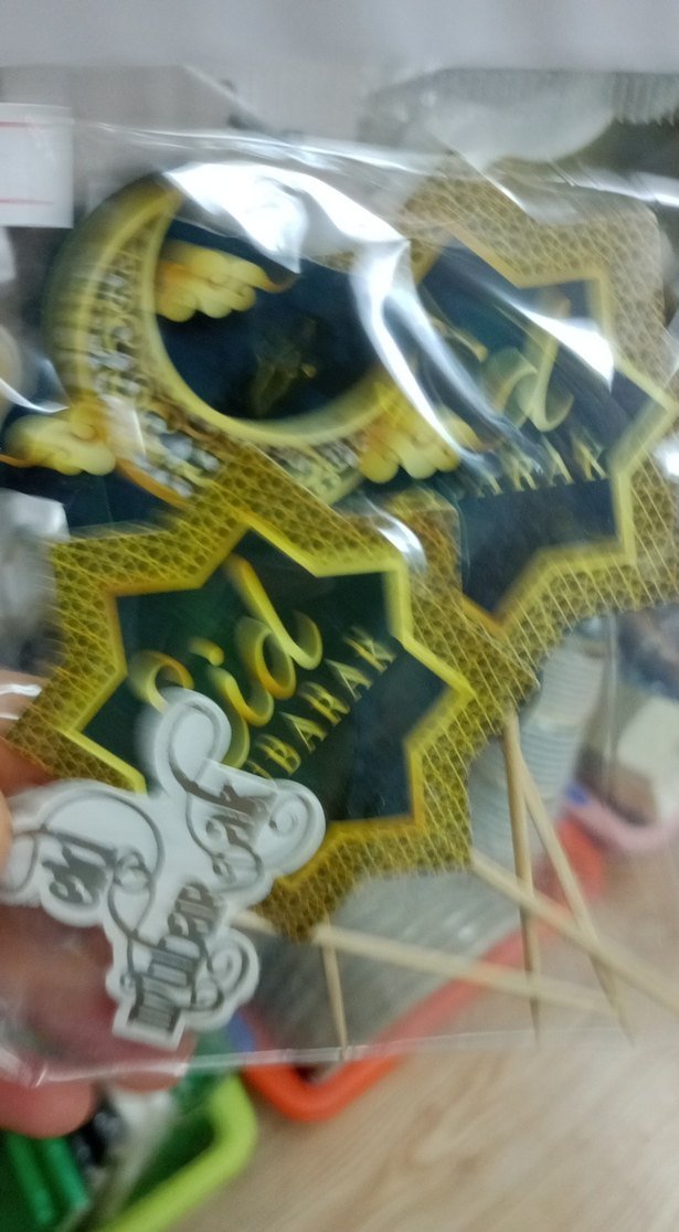 Altın Renkli Eid Mubarak Parti Süsleri - Görsel 3