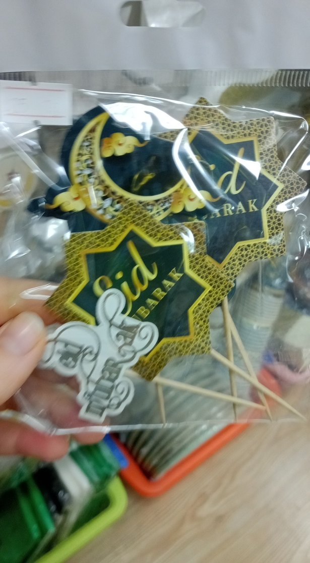 Altın Renkli Eid Mubarak Parti Süsleri - Görsel 2