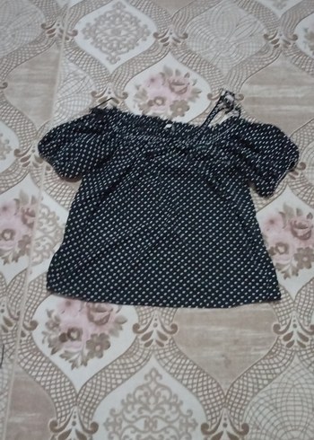 Puantiyeli Fırfırlı Siyah Mini Bluz - Görsel 3