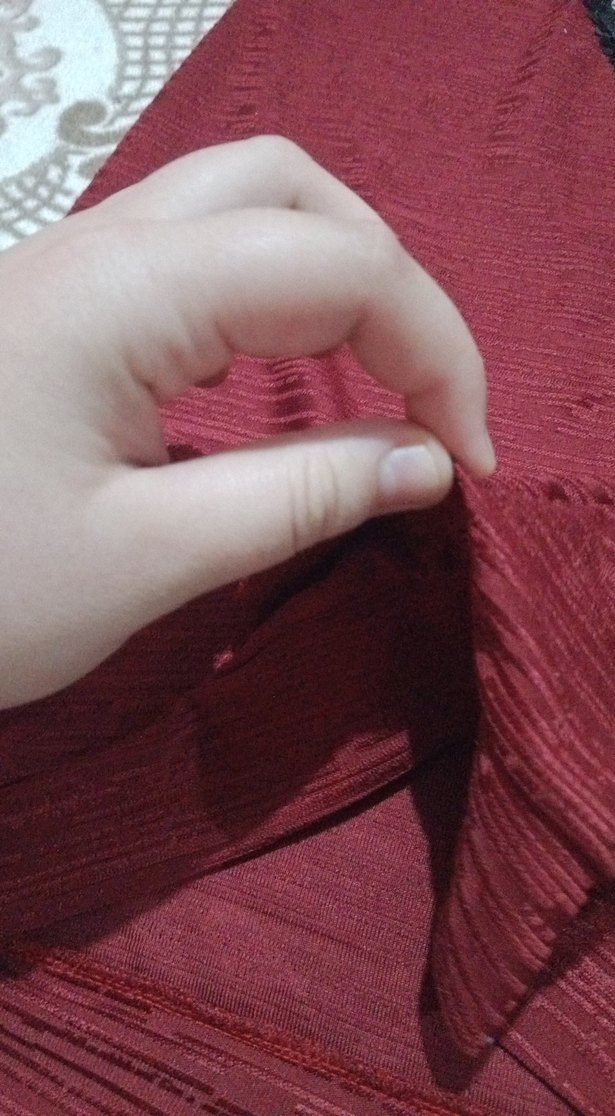 Kırmızı geniş Yaka Uzun Kollu Triko Kazak - Görsel 3