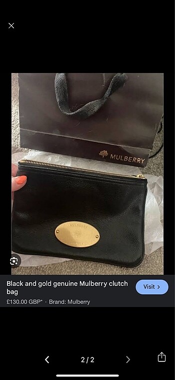 Mulberry Orjinal Mulberry Clutch Makyaj Çantası