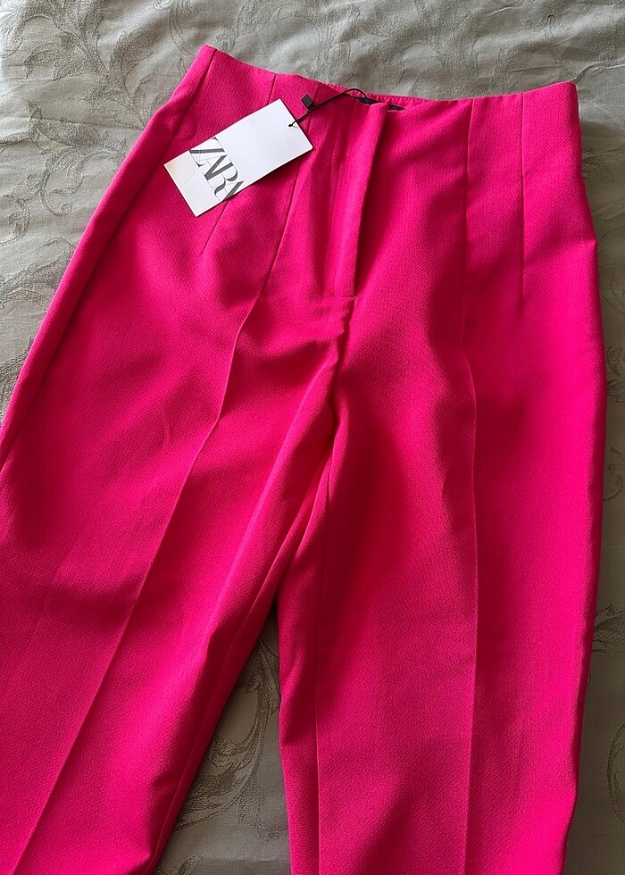 Etiketli Zara Fuşya Pembe Pantolon - Görsel 2