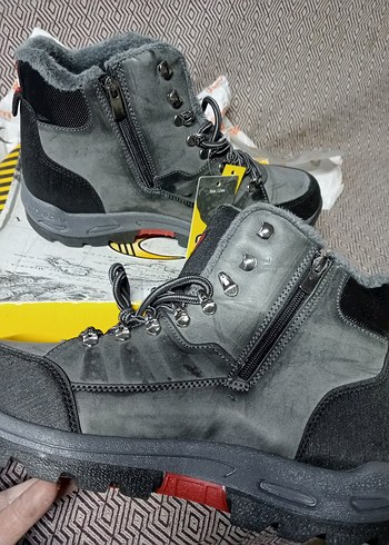 Gri Erkek Outdoor bot fermuarlı kavcuk tabanli - Görsel 4